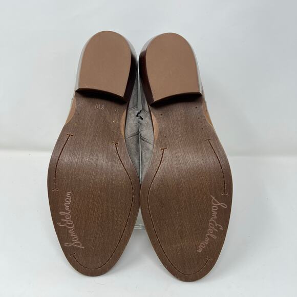 Sam Edelman Petty Ankle Boots Women’s 8W Gray Leather Side Zip Booties - Picture 8 of 11